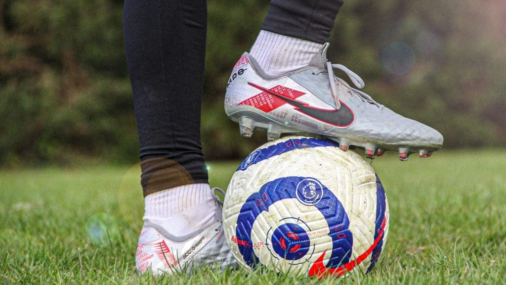 football boots and ball