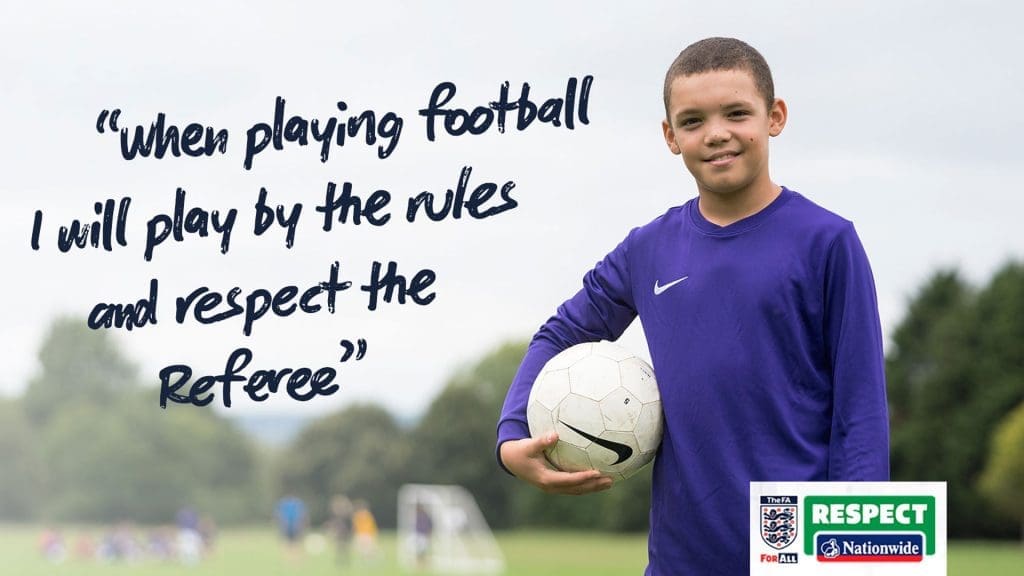 when playing football i will play by the rules and respect the referee